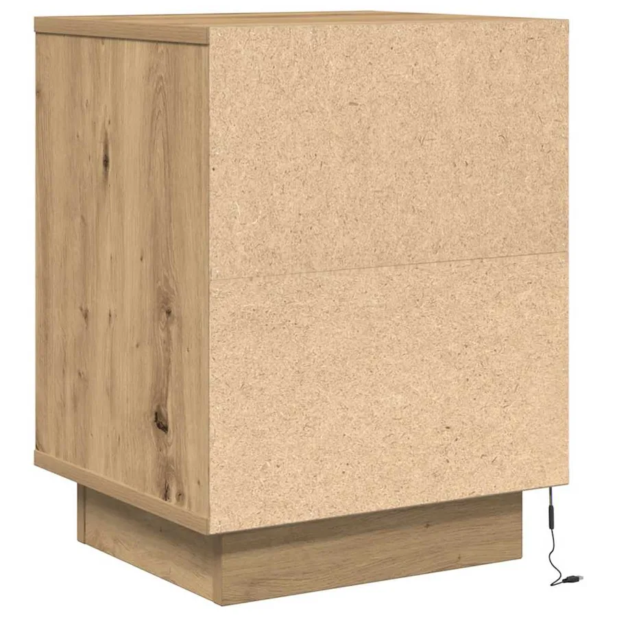 Armoires de chevet lumières LED 2pcs chêne artisanal 38x34x50cm - 11