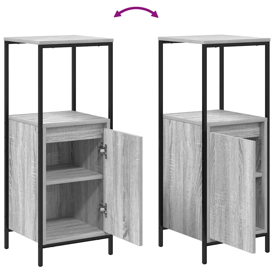 Ensemble de mobilier de salle de bain avec étagère 5 pcs Gris - 11