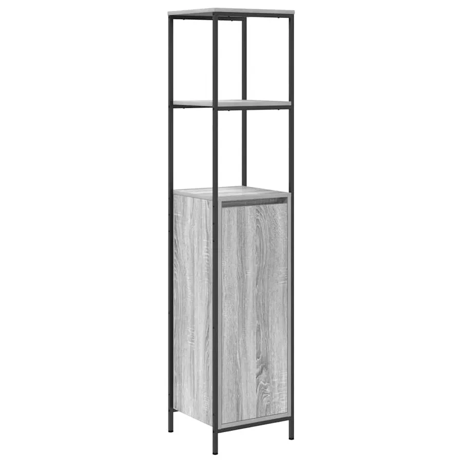 Ensemble de mobilier de salle de bain avec étagère 5 pcs Gris - 7