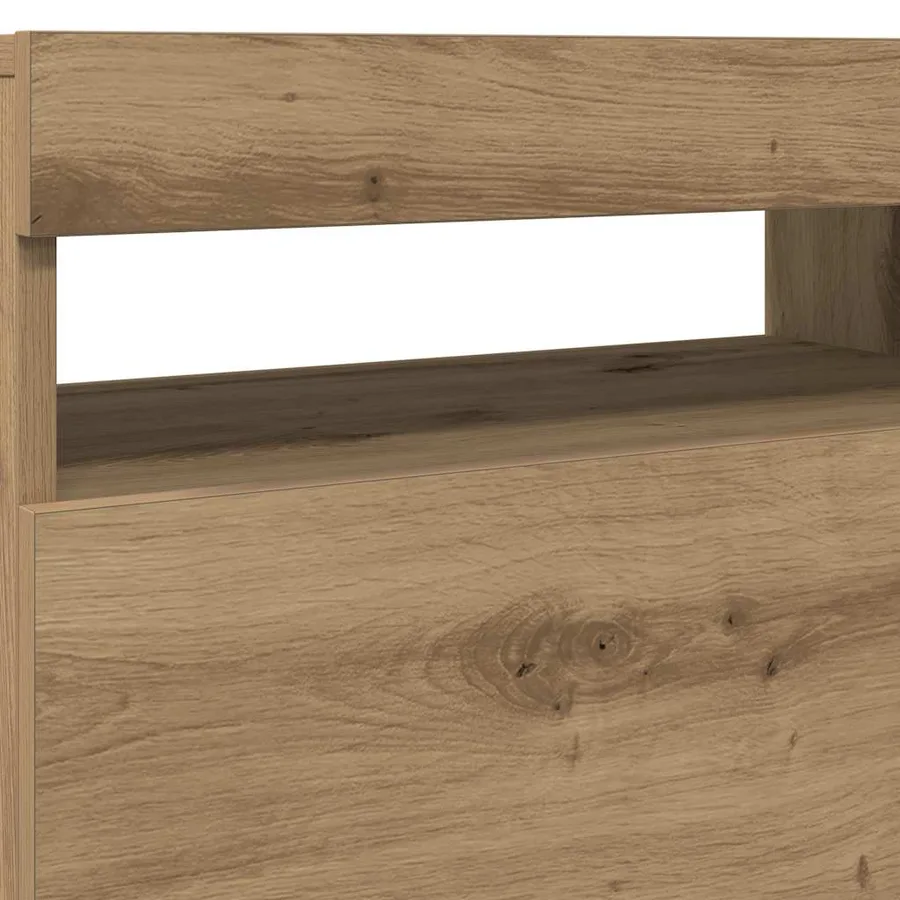 Meubles TV avec lumières LED 2 pcs chêne artisanal - 10