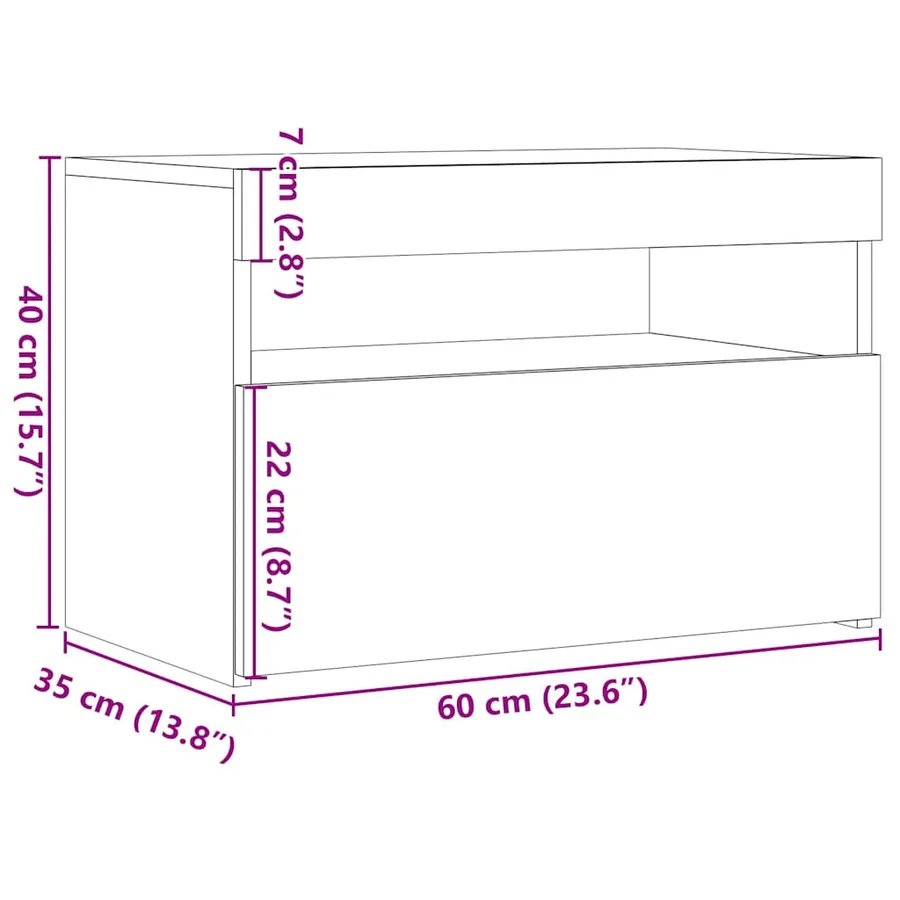 Meubles TV avec lumières LED 2 pcs chêne artisanal - 18