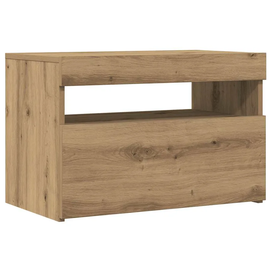 Meubles TV avec lumières LED 2 pcs chêne artisanal - 5
