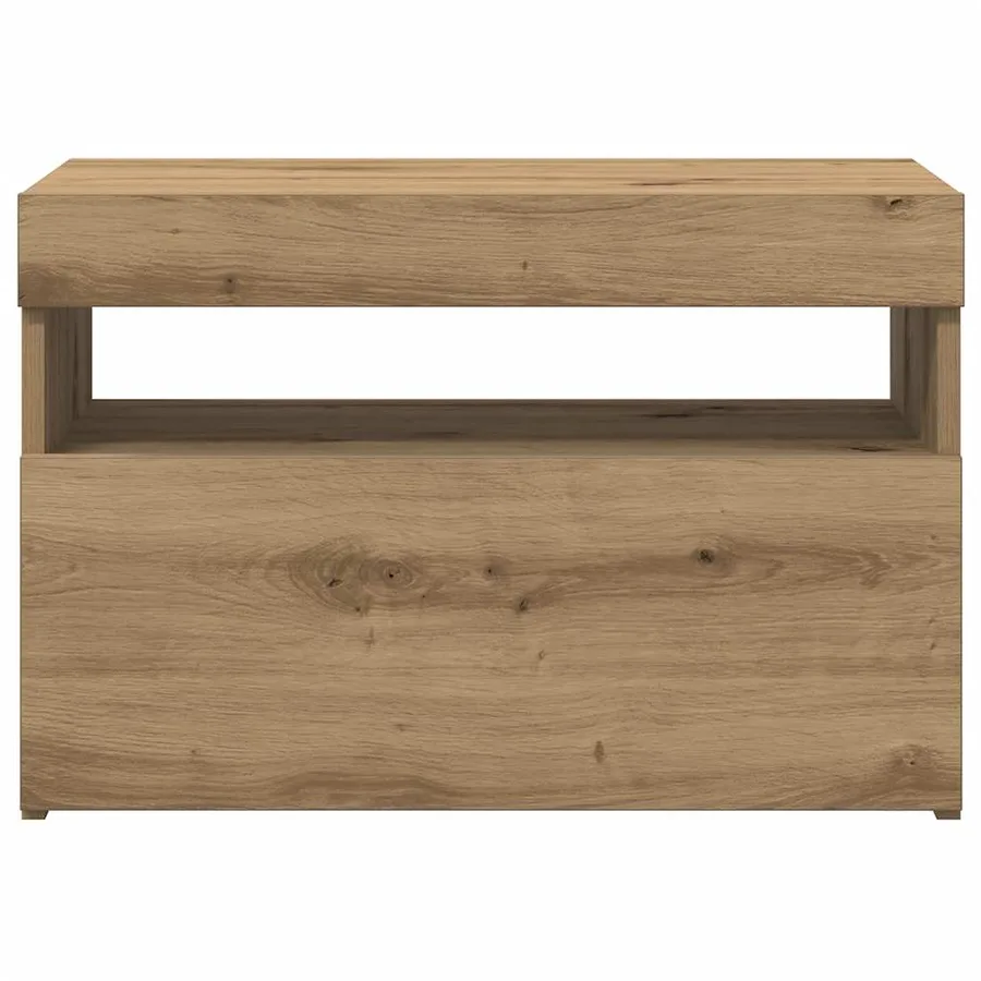 Meubles TV avec lumières LED 2 pcs chêne artisanal - 6