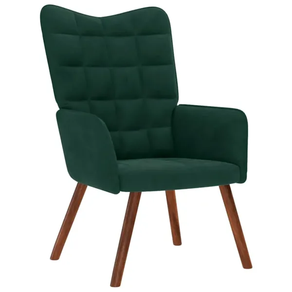 Chaise de relaxation Vert foncé Velours