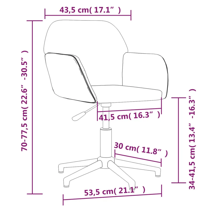 Chaises pivotantes à manger lot de 2 Crème Tissu - 10