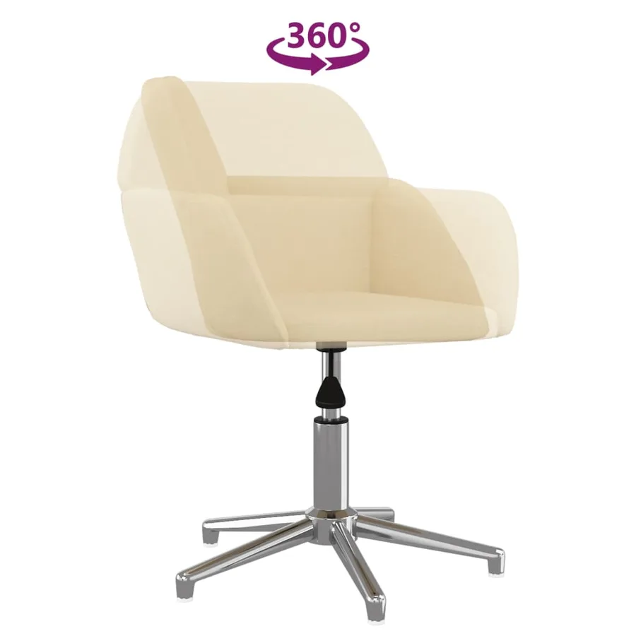 Chaises pivotantes à manger lot de 2 Crème Tissu - 7