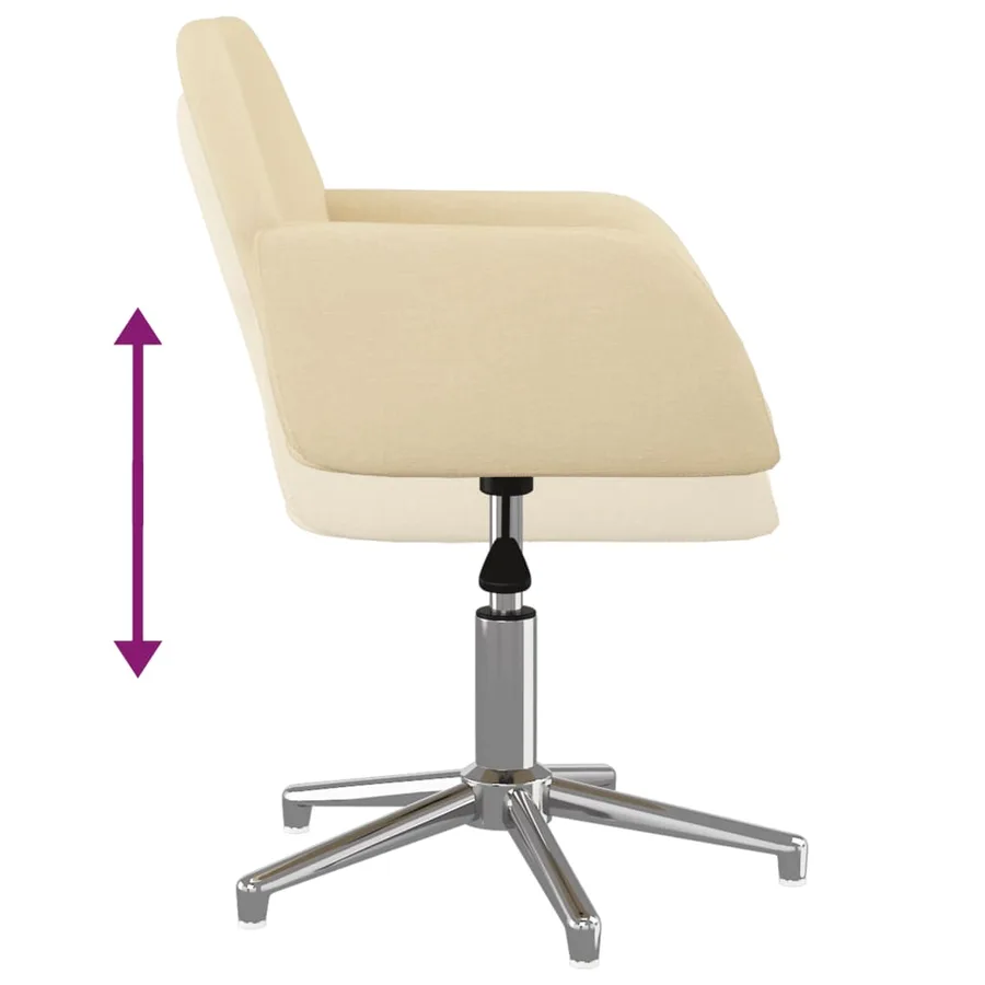 Chaises pivotantes à manger lot de 2 Crème Tissu - 8