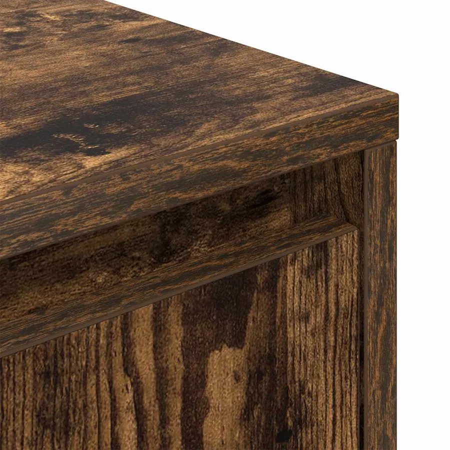 Table de chevet avec lumières LED chêne fumé 38x34x50 cm - 10