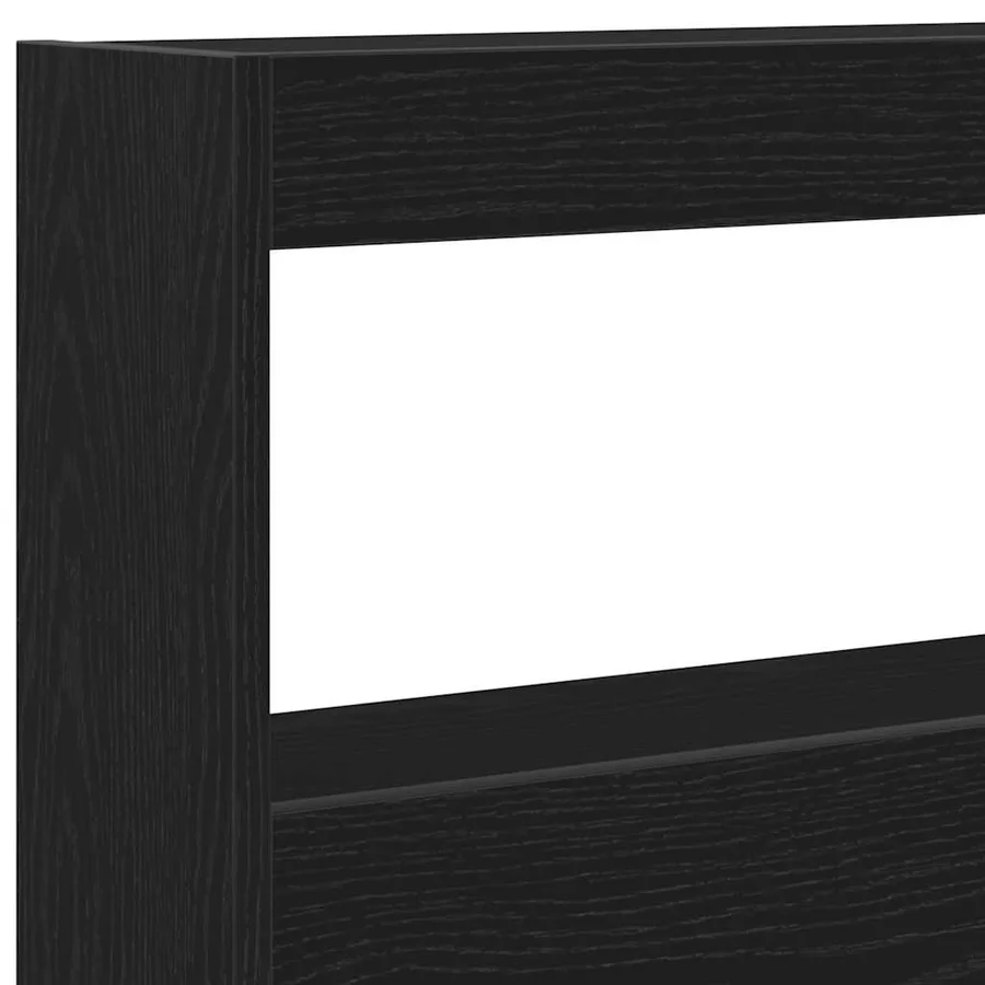 Armoire tête de lit avec LED chêne noir 160x17x102 cm - 10