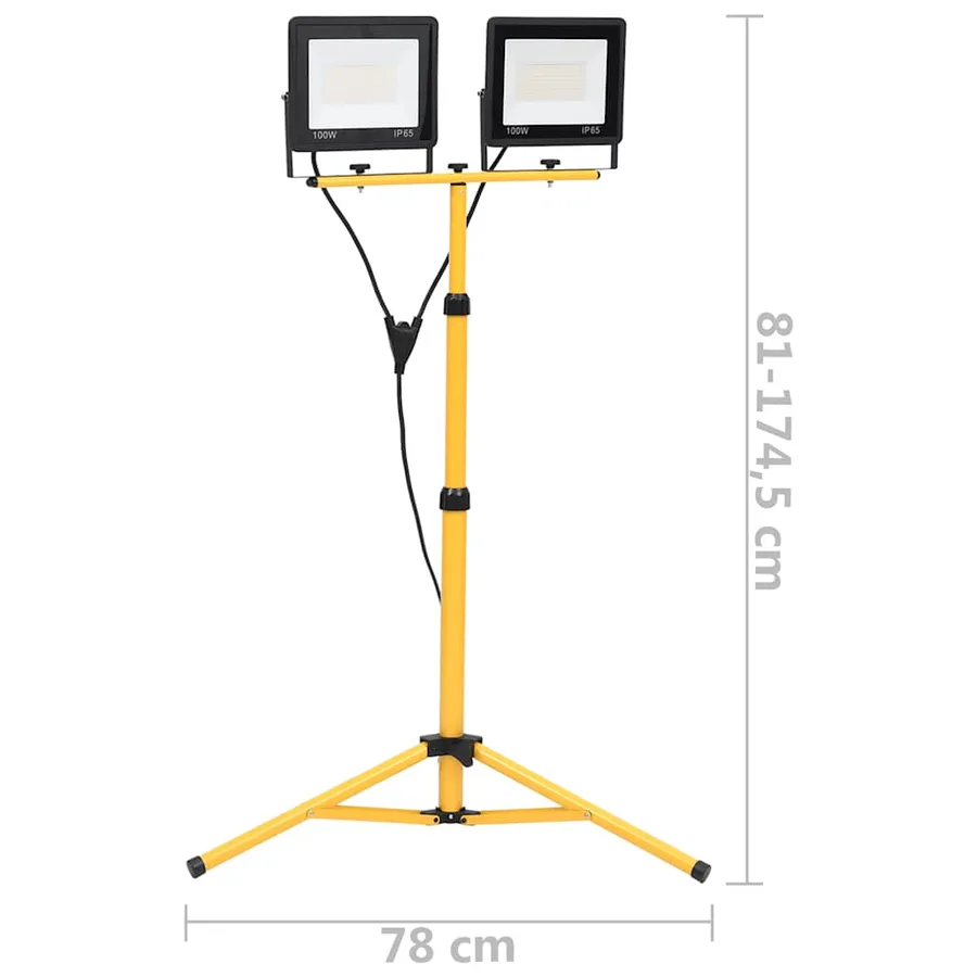 Projecteur à LED avec trépied 2x100 W Blanc chaud - 9