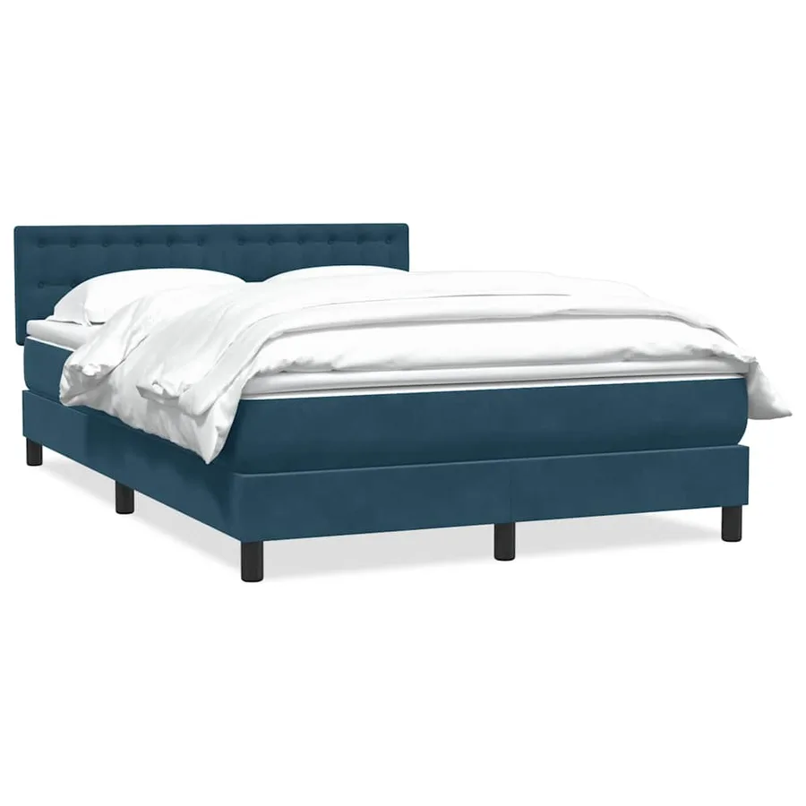 Sommier à lattes de lit et matelas Bleu foncé 160x220cm Velours - 2