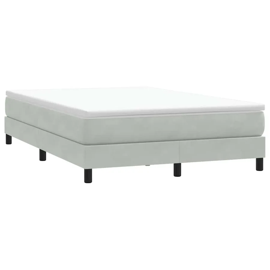 Sommier à lattes de lit et matelas gris clair 160x220cm velours - 5