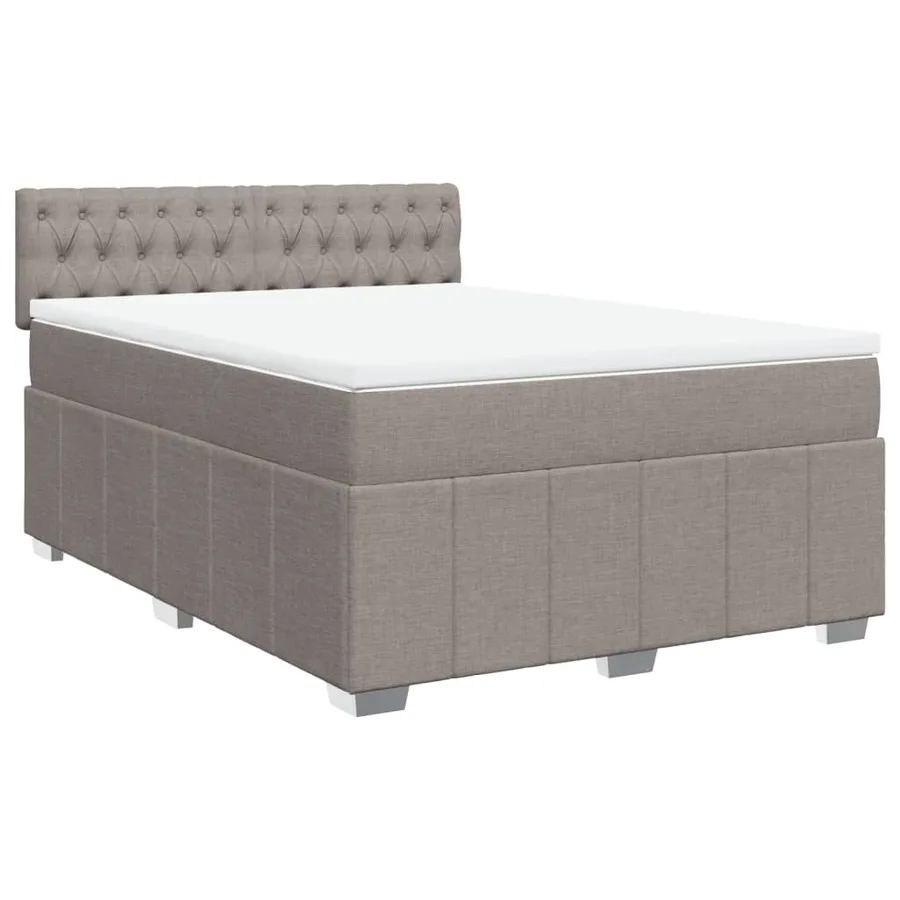 Sommier à lattes de lit avec matelas Taupe 160x200 cm Tissu - 3