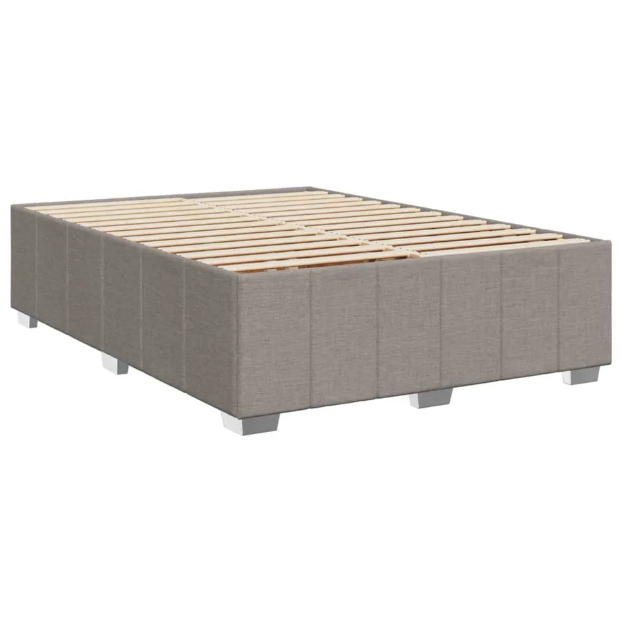 Sommier à lattes de lit avec matelas Taupe 160x200 cm Tissu - 9