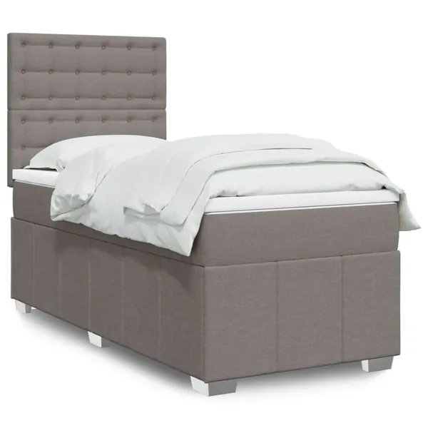 Sommier à lattes de lit avec matelas Taupe 80x200 cm Tissu
