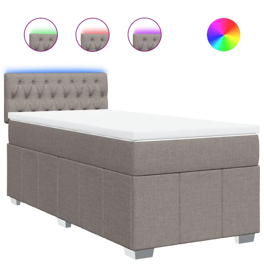 Sommier à lattes de lit avec matelas Taupe 80x200 cm Tissu - 2