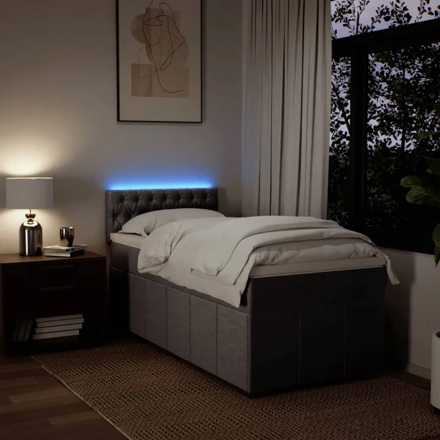 Sommier à lattes de lit avec matelas Taupe 80x200 cm Tissu - 5