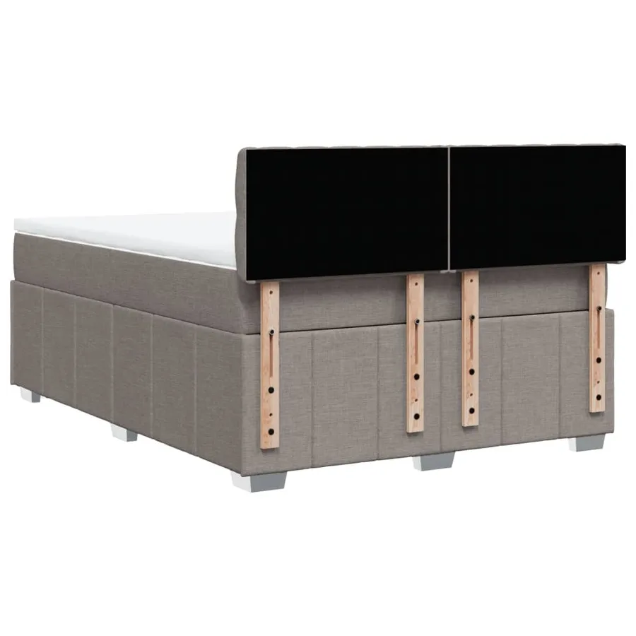 Sommier à lattes de lit avec matelas Taupe 160x200 cm Tissu - 6