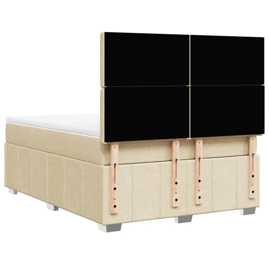 Sommier à lattes de lit avec matelas Crème 160x200 cm Tissu - 6