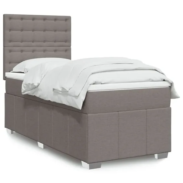 Sommier à lattes de lit avec matelas Taupe 80x200 cm Tissu