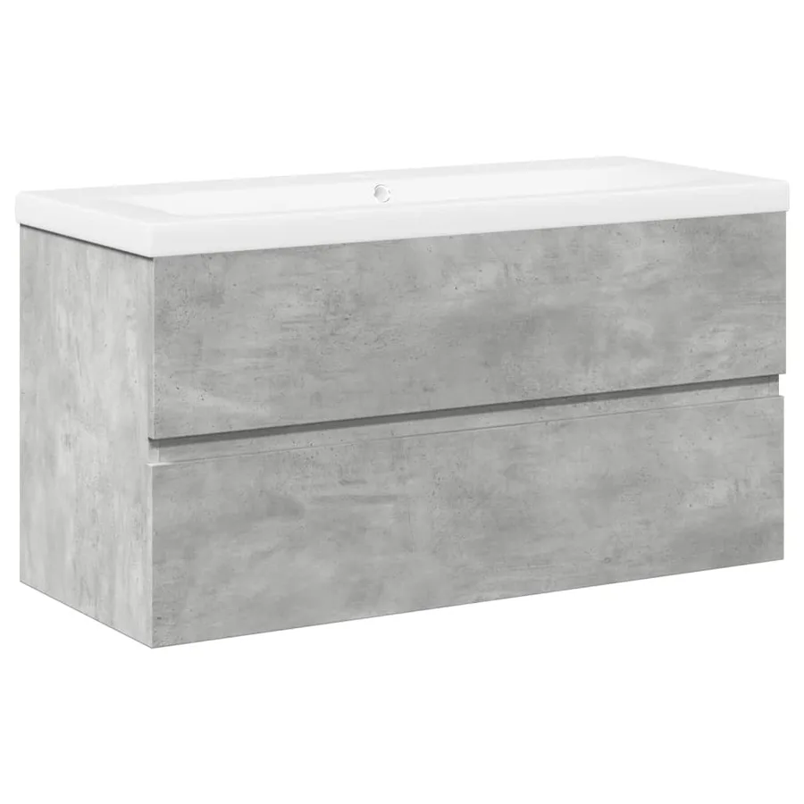 Ensemble de meubles de salle de bain 2 pcs gris béton - 2