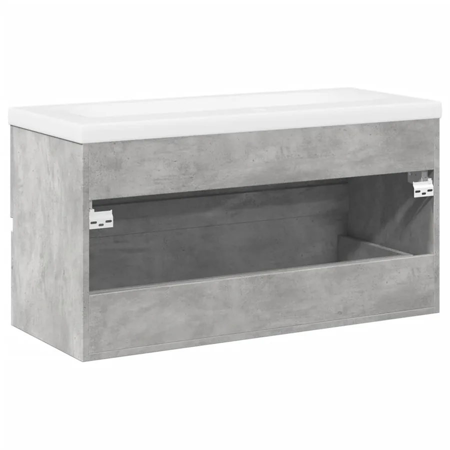 Ensemble de meubles de salle de bain 2 pcs gris béton - 6