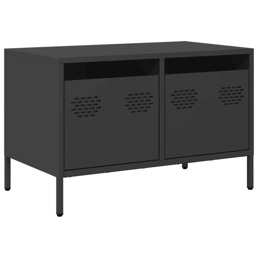Meuble TV noir 68x39x43,5 cm acier laminé à froid - 2