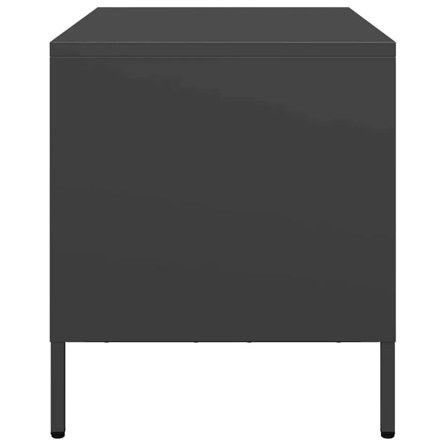 Meuble TV noir 68x39x43,5 cm acier laminé à froid - 6