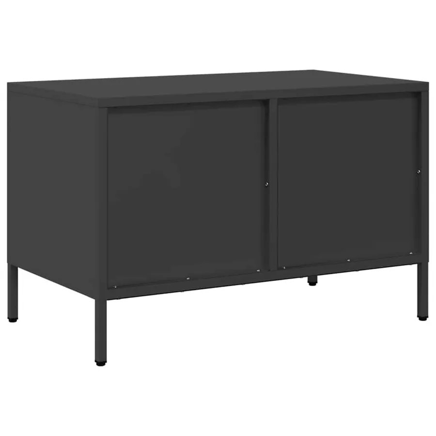 Meuble TV noir 68x39x43,5 cm acier laminé à froid - 7