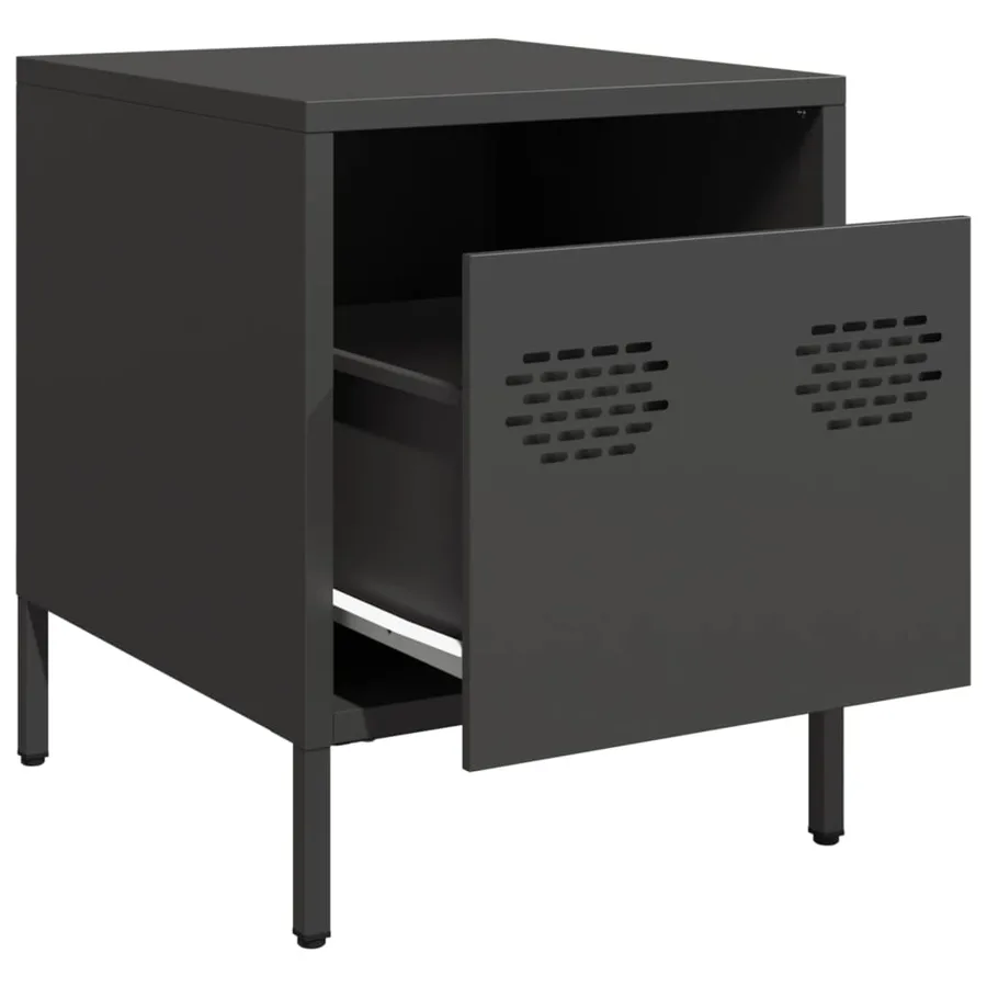 Tables de chevet 2 pcs noir 35x39x43,5 cm acier - 4