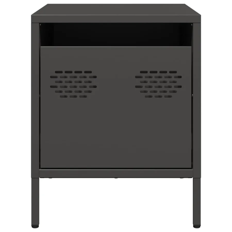 Tables de chevet 2 pcs noir 35x39x43,5 cm acier - 5