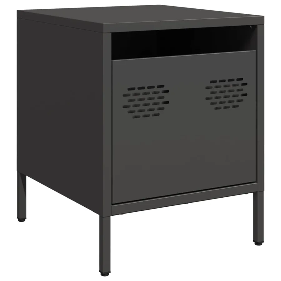 Tables de chevet 2 pcs noir 35x39x43,5 cm acier - 6