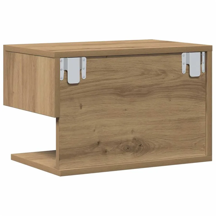 Tables de chevet murales 2 pcs chêne artisanal - 6
