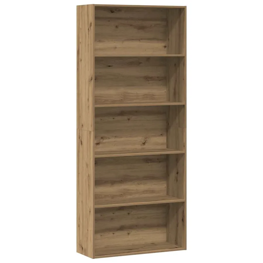 Bibliothèque chêne artisanal 80x30x189 cm bois d'ingénierie - 2