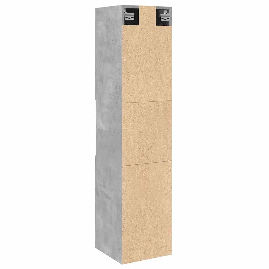 Armoire de salle de bain suspendue gris béton bois d'ingénierie - 7