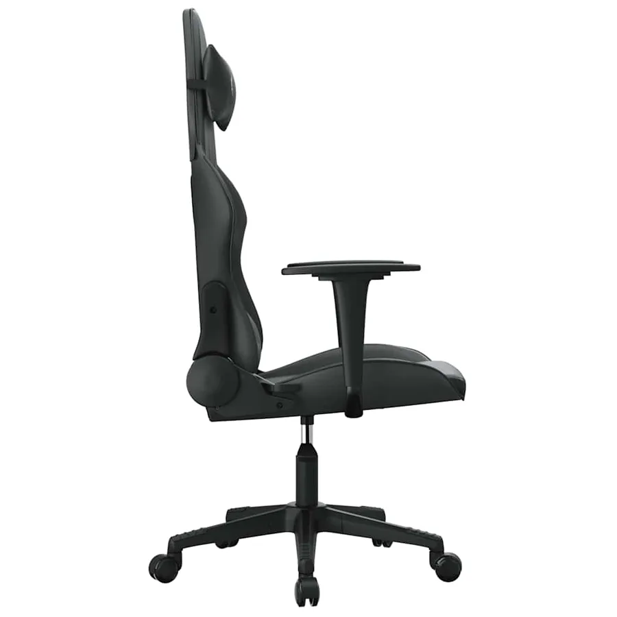 Chaise de jeu de massage noir similicuir - 4