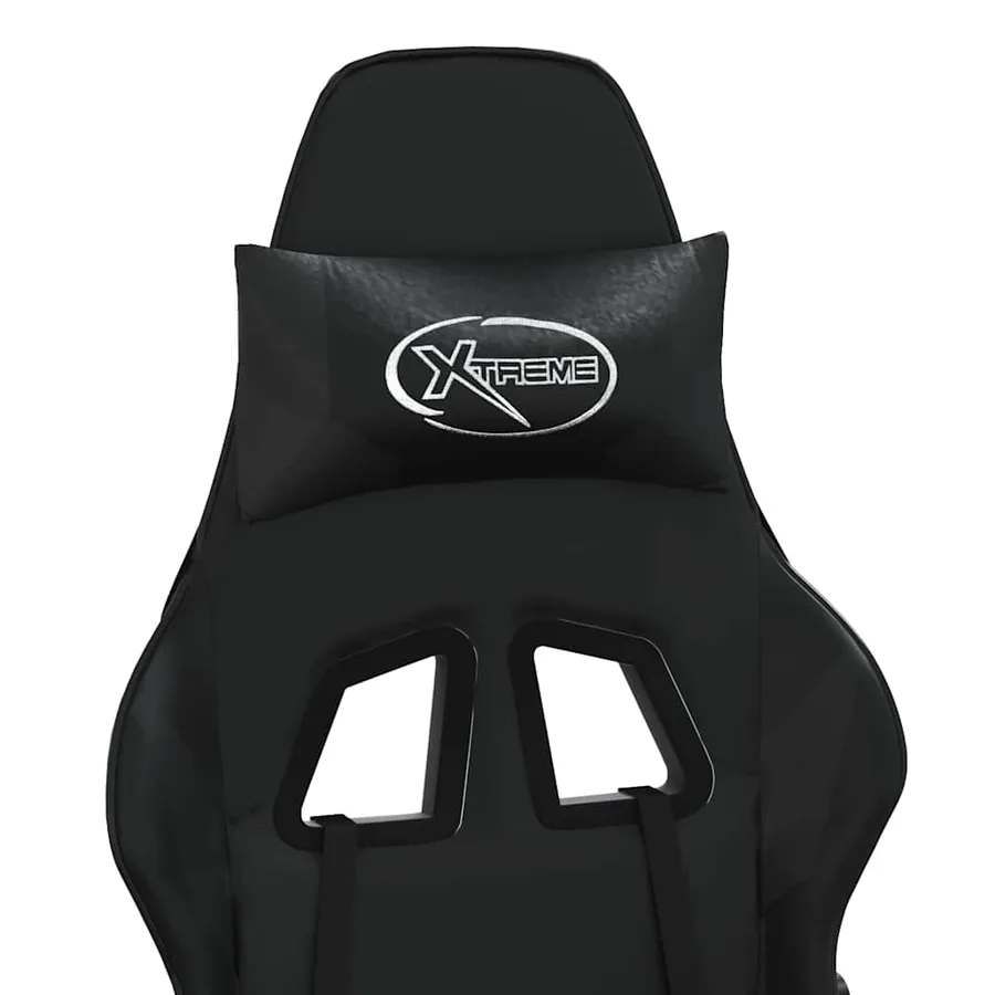Chaise de jeu de massage noir similicuir - 9