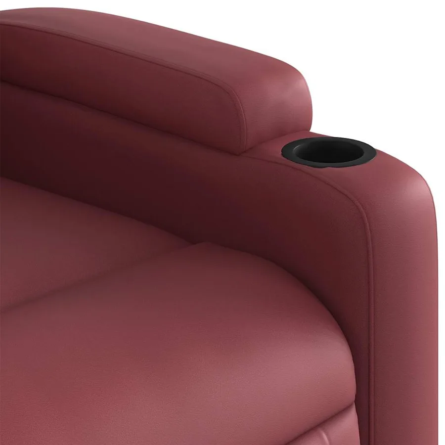 Fauteuil de massage inclinable électrique rouge bordeaux - 11