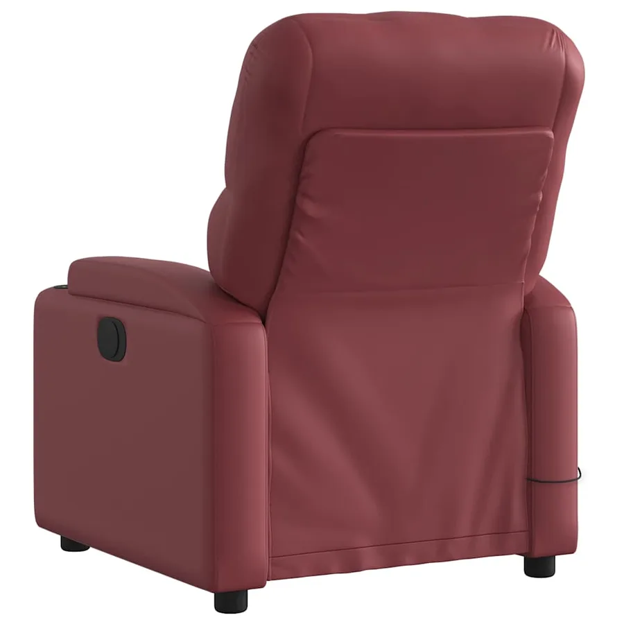 Fauteuil de massage inclinable électrique rouge bordeaux - 5