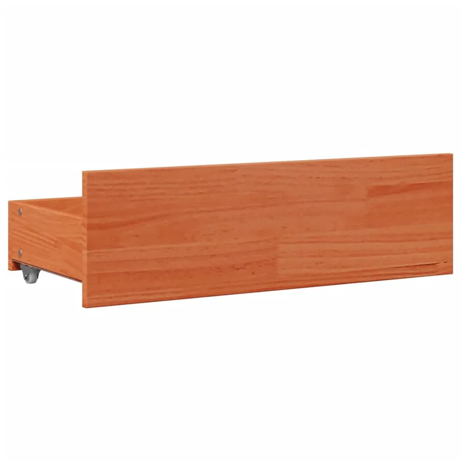 Lit bibliothèque sans matelas cire marron 75x190 cm pin massif - 8