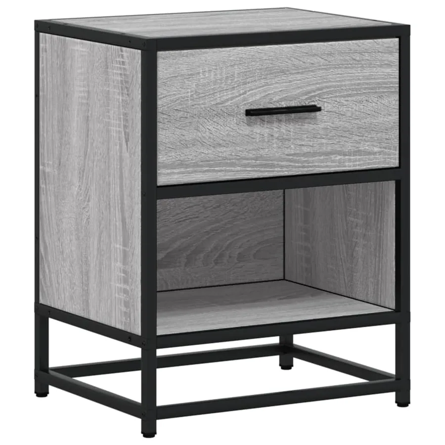 Table de chevet sonoma gris 40x31x50 cm bois d'ingénierie - 2