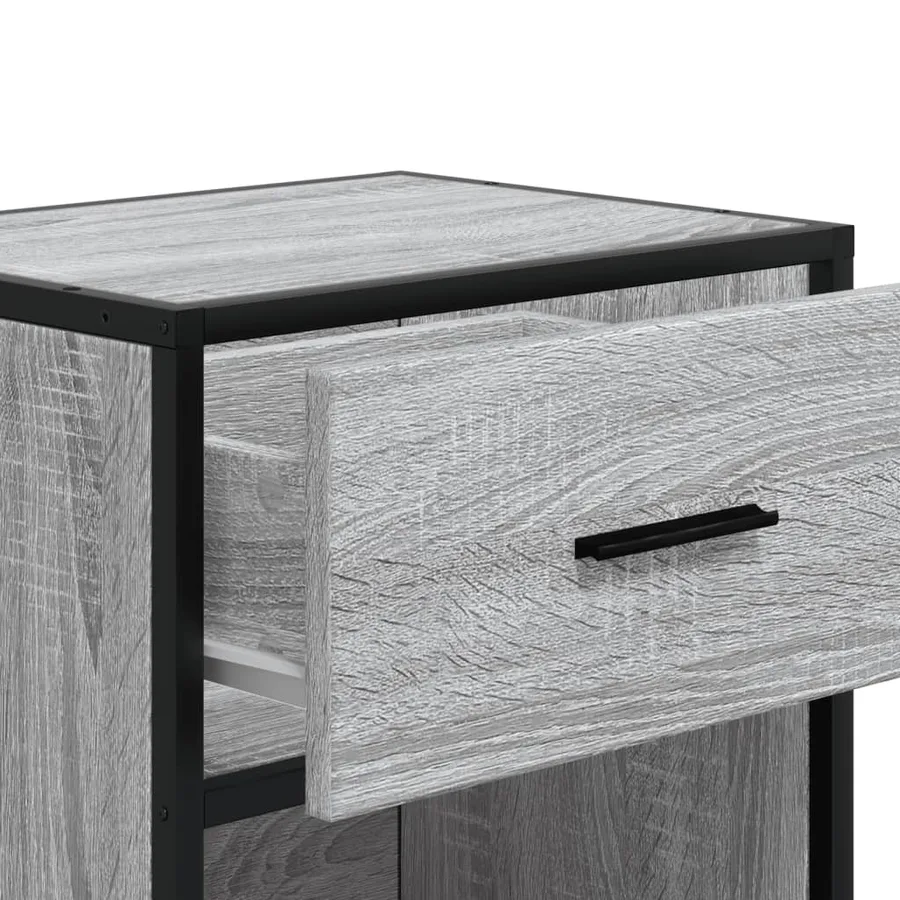 Table de chevet sonoma gris 40x31x50 cm bois d'ingénierie - 9