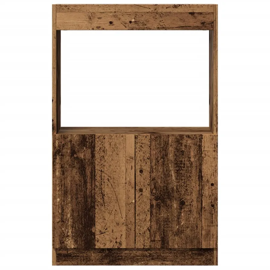 Buffet haut vieux bois 63x33x100 cm bois d'ingénierie - 5