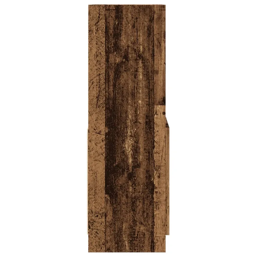 Buffet haut vieux bois 63x33x100 cm bois d'ingénierie - 6