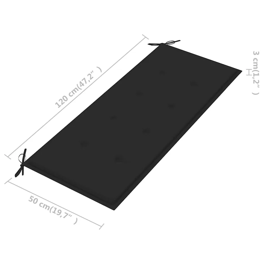 Banc de jardin 2 places avec coussin 120 cm Bois d'eucalyptus - 10