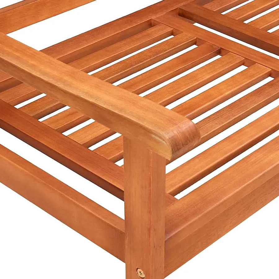 Banc de jardin 2 places avec coussin 120 cm Bois d'eucalyptus - 6
