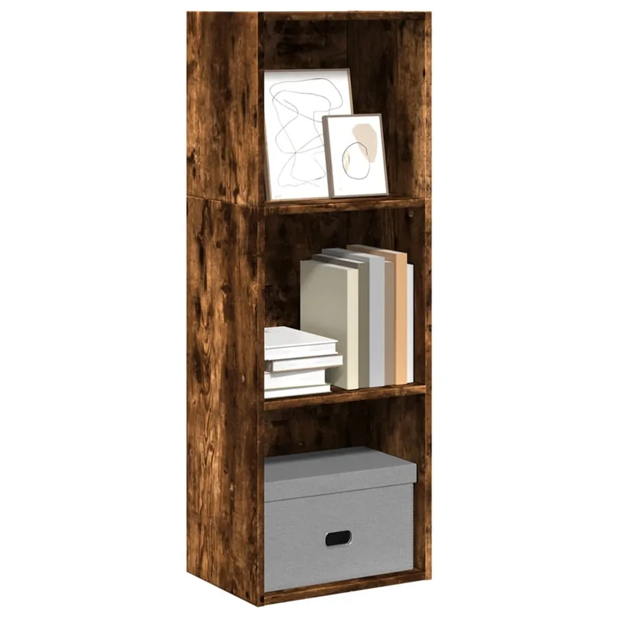 Bibliothèque chêne fumé 40x30x114 cm bois d'ingénierie