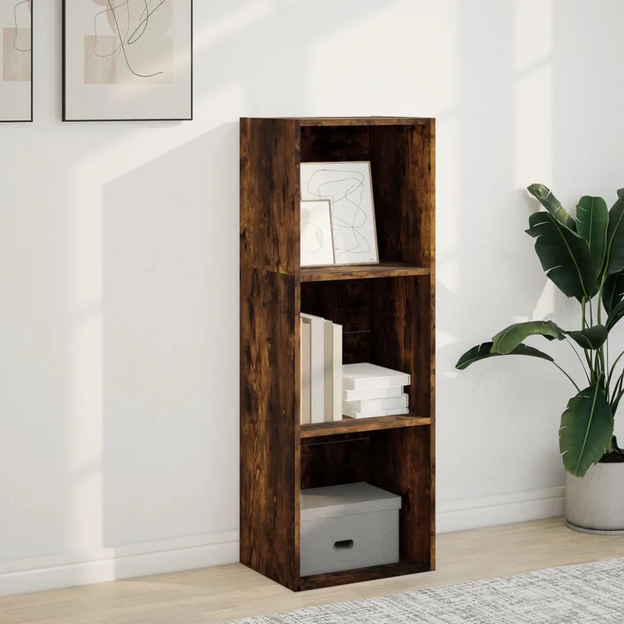 Bibliothèque chêne fumé 40x30x114 cm bois d'ingénierie - 3