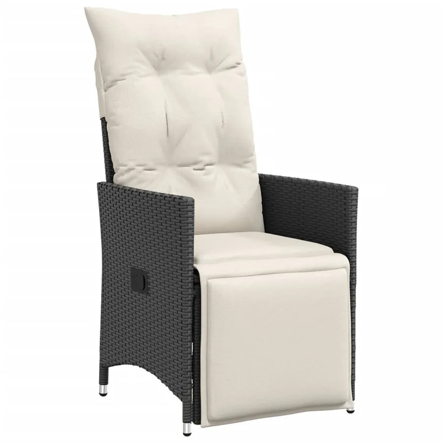 Ensemble à manger de jardin coussins 7 pcs noir résine tressée - 4