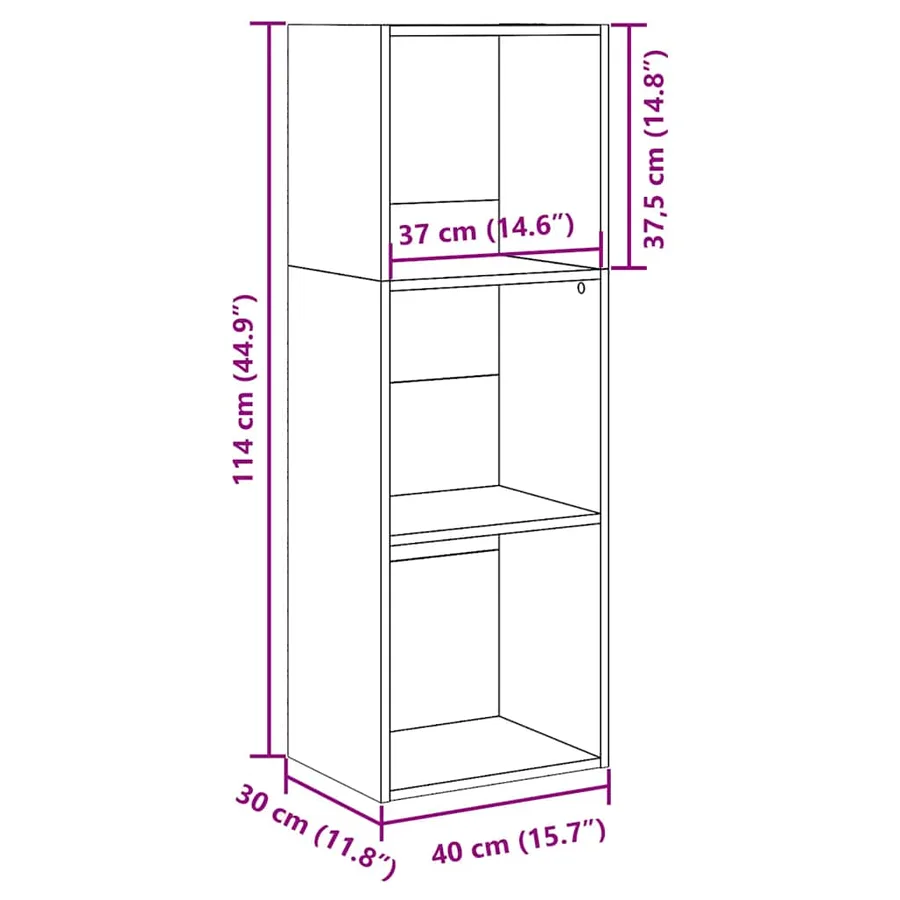 Bibliothèque blanc 40x30x114 cm bois d'ingénierie - 9